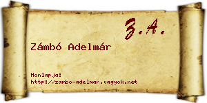 Zámbó Adelmár névjegykártya
